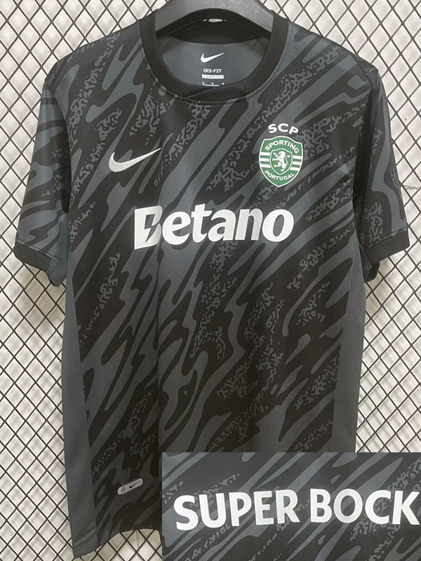 24/25 Sporting Lisbon Black Goalkeeper Fans Soccer Jersey