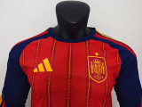 26/27 Spain Home Player Version Long Sleeve Soccer Jersey