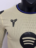 25/26 BAR Away Yellow  Player Version  Long Sleeve  Soccer Jersey