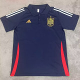 2024 Spain Grey Blue Polo Shirt(肩白边)