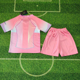 25 /26 BAR Pink Red Special Edition  Kids Soccer Jersey(蓝色胸花)