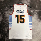 22/23 Nuggets JOKIC #15 White City Edition Top Quality Hot Pressing NBA Jersey