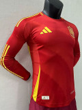 2024 Spain Home  Long Sleeve Player Version Soccer Jersey(长袖)