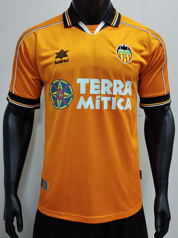 1999/2000 Valencia Yellow Retro Soccer Jersey