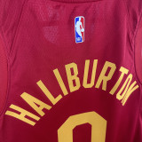 18/19 Indiana Pacers HALIBURTON #0 Red Retro Top Quality Hot Pressing NBA Jersey