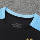 24/25  Argentina Black Tank top Training Shirts(黑色蓝肩）