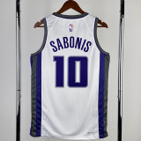 22/23 KINGS SABONIS #10 White Home Top Quality Hot Pressing NBA Jersey(V领）