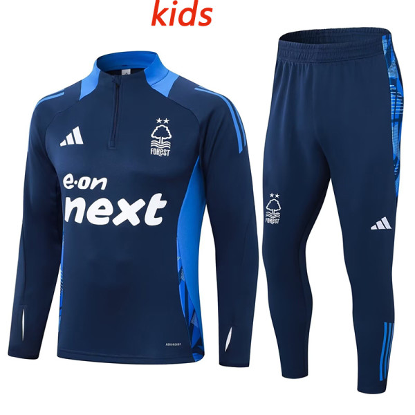 24/25 Nottingham Blue Kids Half Pull Tracksuit  (半拉链)