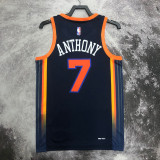 22/23 KNICKS ANTHONY #7 Black Top Quality Hot Pressing NBA Jersey (Trapeze Edition) 飞人版
