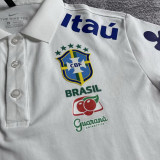 25/26  Brazil White Retro Edition Polo Jersey