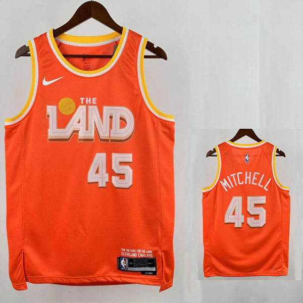 25/26 Cavaliers MITC HELL # 45Orange City Edition Top Quality Hot Pressing NBA Jersey