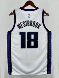 23/24 KINGS WESTBROOK #18 White Top Quality Hot Pressing NBA Jersey