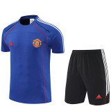 25/26 Man Utd Retro Blue Training Shorts Suit