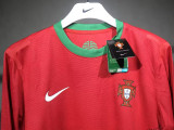 2012 Portugal Home Player Version Long Sleeve Retro Soccer Jersey (长袖球员)
