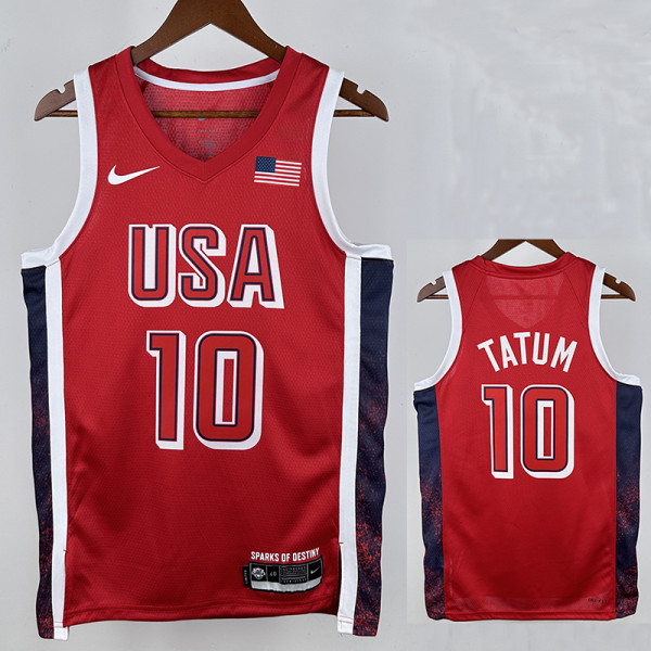 2024 Olympic Game USA TATUM # 10 Red Basketball Jersey