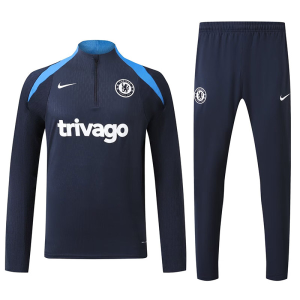 24/25 CHE Sapphire Blue Player version Half Pull Tracksuit  (球员版、半拉链)
