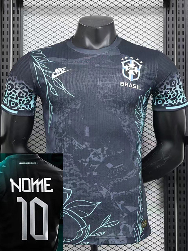 2024 Brazil Black King Berry Special Edition Player Version Soccer Jersey