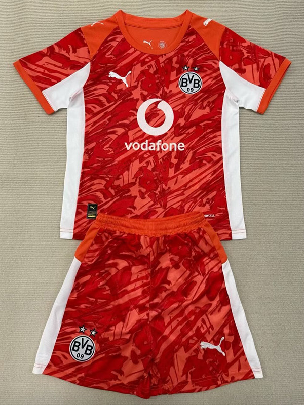 25/26 Dortmund Goalkeeper Orange Kids Soccer Jersey