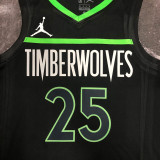 22/23 TIMBERWOLVES ROSE #25 Black Top Quality Hot Pressing NBA Jersey (Trapeze Edition)