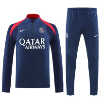 24/25  PSG Royal blue Player version Half Pull Tracksuit  (半拉链)