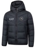 25/26 Napoli Black Hooded Cotton Coat 连帽棉衣