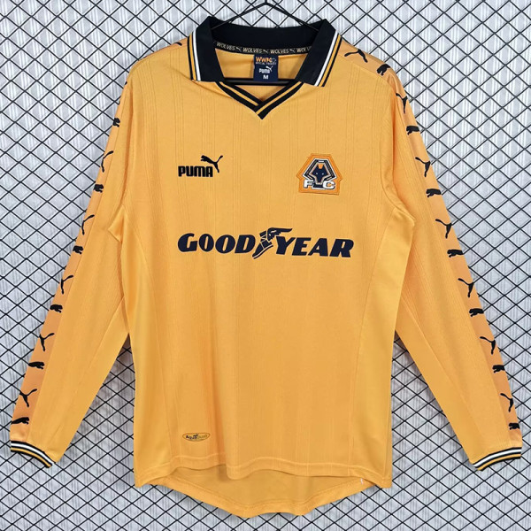 1998/1999 Wolves Home Long Sleeve  Retro Soccer Jersey