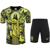 25/26 Brazil Jesus Statue Golden Training Short Suit