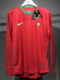 2012 Portugal Home Player Version Long Sleeve Retro Soccer Jersey (长袖球员)