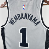 20/21 Sa Spurs WENBAN YAMA #1 Grey Flying Man Edition Top Quality Hot Pressing NBA Jersey(飞人）