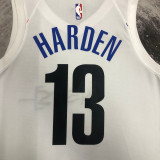 22/23 NETS HARDEN #13 White City Edition Top Quality Hot Pressing NBA Jersey