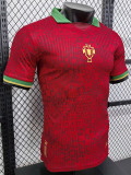 25/26 Portugal Red Grid Special Edition Player Version Soccer Jersey