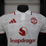 25/26 Man Utd White Special Edition Player Version Soccer Jersey翻领