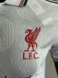 25/26  LIV Team Logo Steel Pattern  Edition  White Player Version Soccer Jersey
