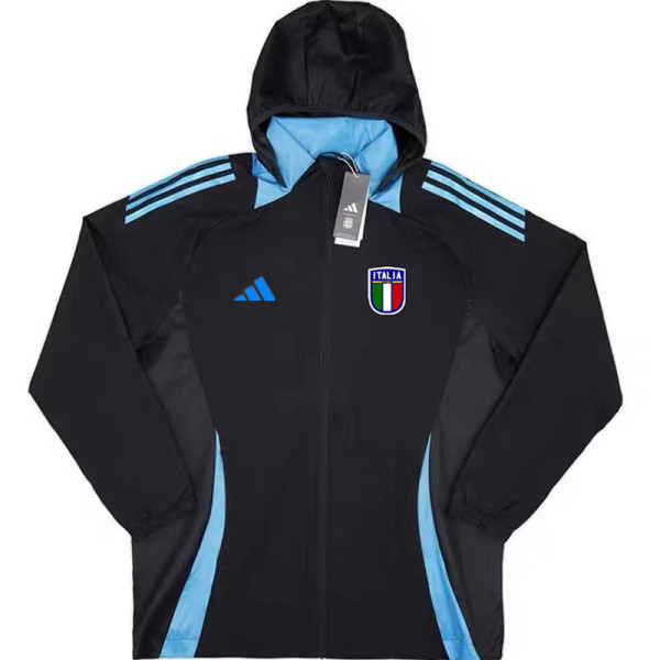 24/25 Italy Black Hooded Windbreaker
