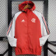 24/25 Flamengo Red &White Hooded Windbreaker