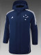 24/25 Cruzeiro Royal Blue Hooded Cotton Coat 宝蓝连帽棉衣