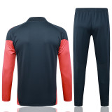 25/26 Bayern Grey Half Pull Tracksuit #B2590 (半拉链)