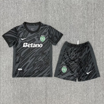 25/26 Sporting Lisbon Goalkeeper Black Kids Soccer Jersey