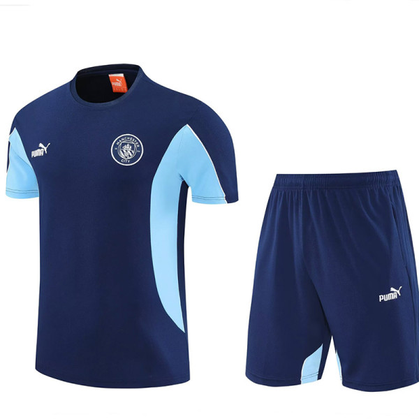 25/26 Man City Royal Blue Training Shorts Suit（天蓝衣边）
