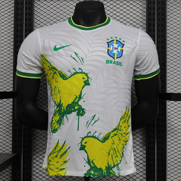 24/25 Brazil White Peace Dove Special Edition  Player Version Soccer Jersey