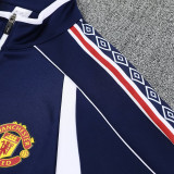 25/26  Man Utd Royal Blue  Jacket Tracksuit（宝蓝白色拉链）