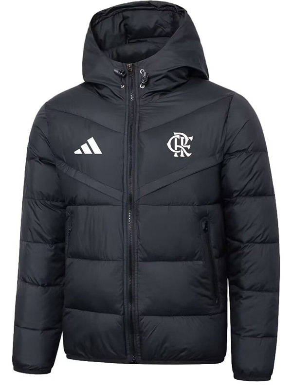 25/26 Flamengo Black Hooded Cotton Coat 连帽棉衣