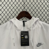 2024 New NK White Windbreaker(背上带黑字、连帽）