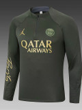 24/25 PSG Military Grass Green  Half Pull Tracksuit  (半拉链)