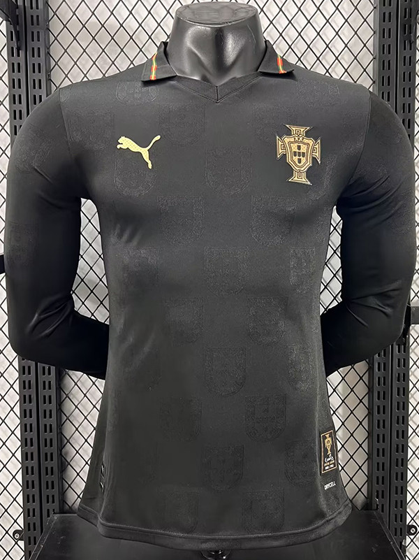 26/27 Portugal Commemorative Edition Black Long Sleeve Player Version Soccer Jersey