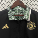 2024 Man Utd Black& White Green Double sided Windbreaker (双面风衣)