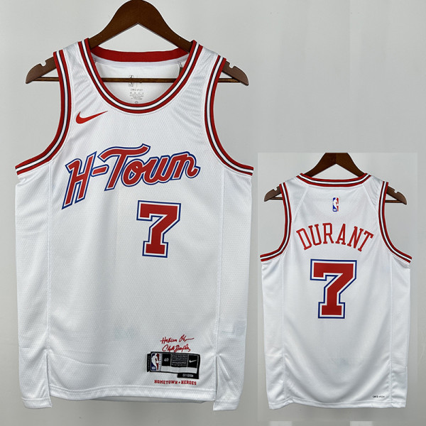 23/24 ROCKETS DUR ANT #7 White City Edition  Top Quality Hot Pressing NBA Jersey