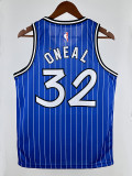 18/19 Magic O'Neill #32 Retro Striped Blue Top Quality Hot Pressing NBA Jersey