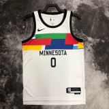 22/23 TIMBERWOLVES RUSSELL #0 White City Edition Top Quality Hot Pressing NBA Jersey