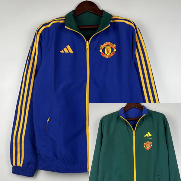 23/24 Man Utd Blue & Green Double Sided Windbreaker (双面风衣)